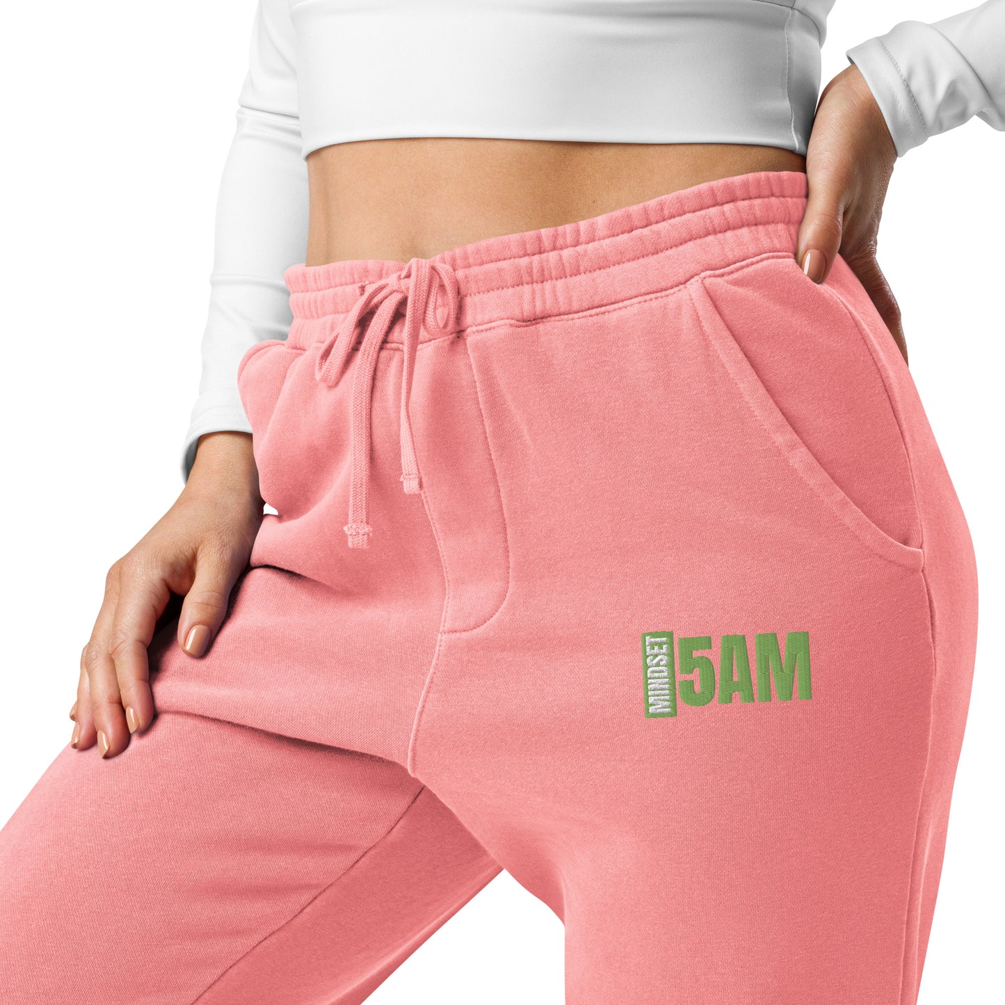 "5 AM Mindset" sweatpants with embroidery