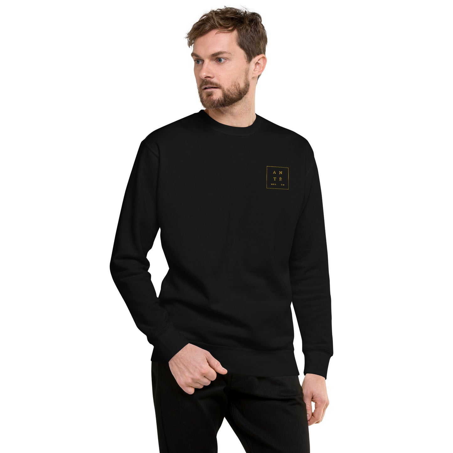 "Ante Meridiem" Premium Sweatshirt With Embroidery