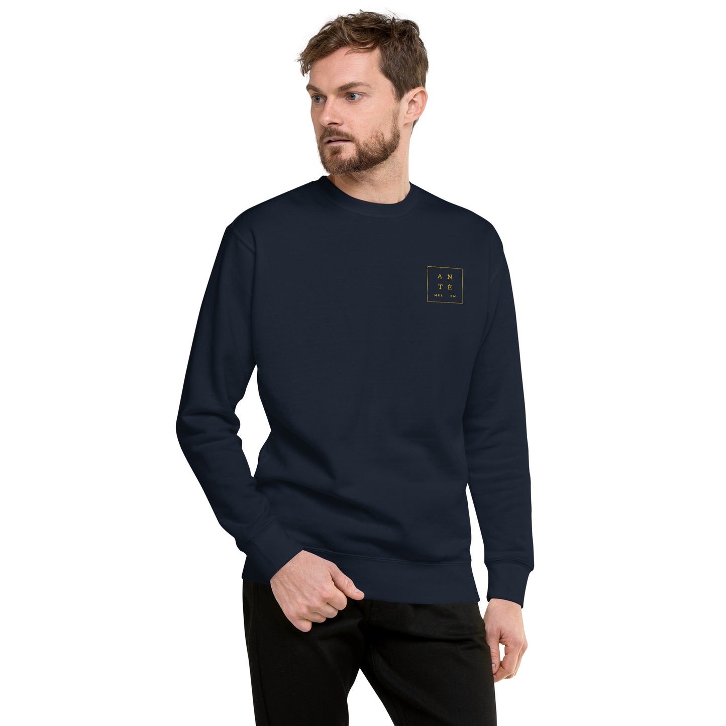 "Ante Meridiem" Premium Sweatshirt With Embroidery