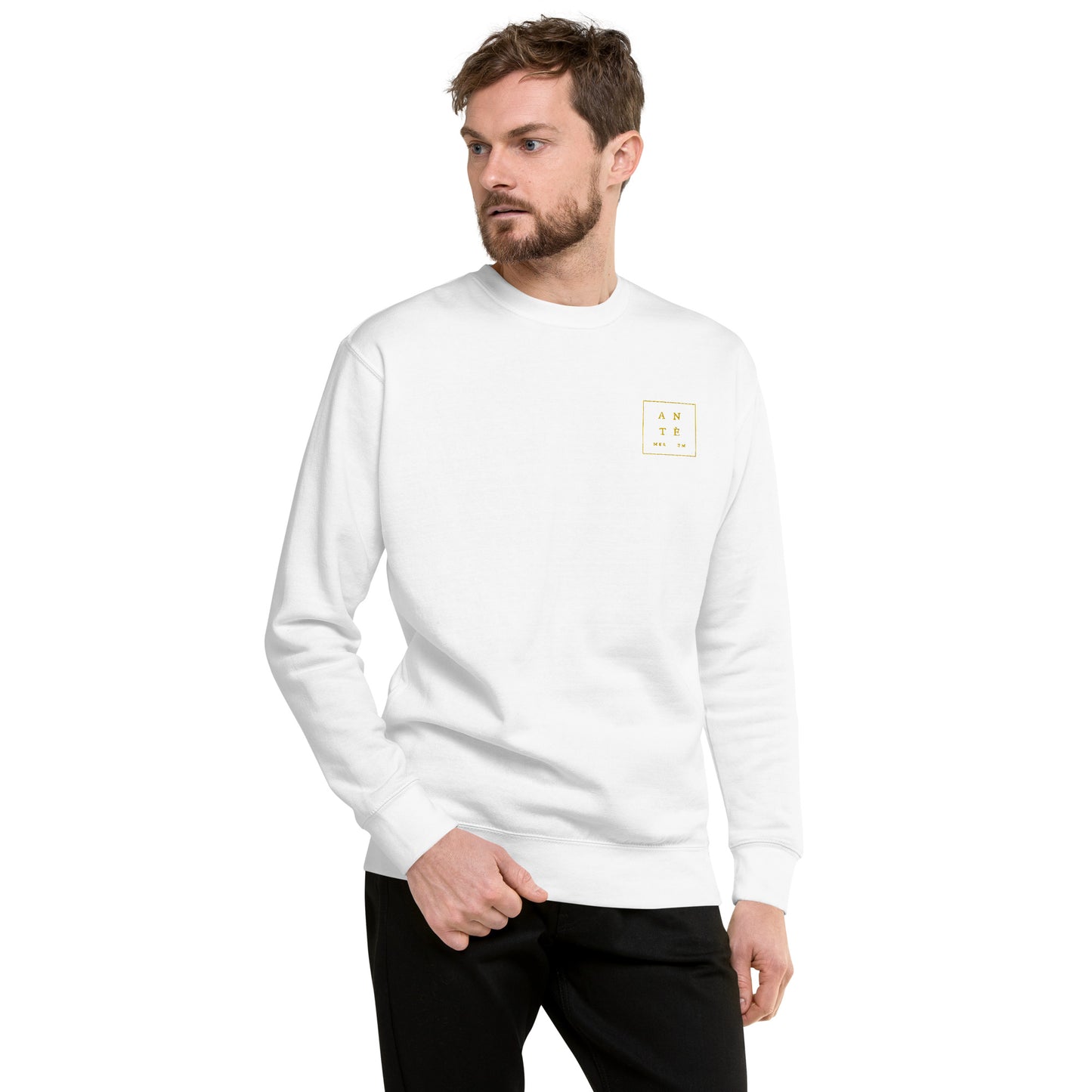 "Ante Meridiem" Premium Sweatshirt With Embroidery