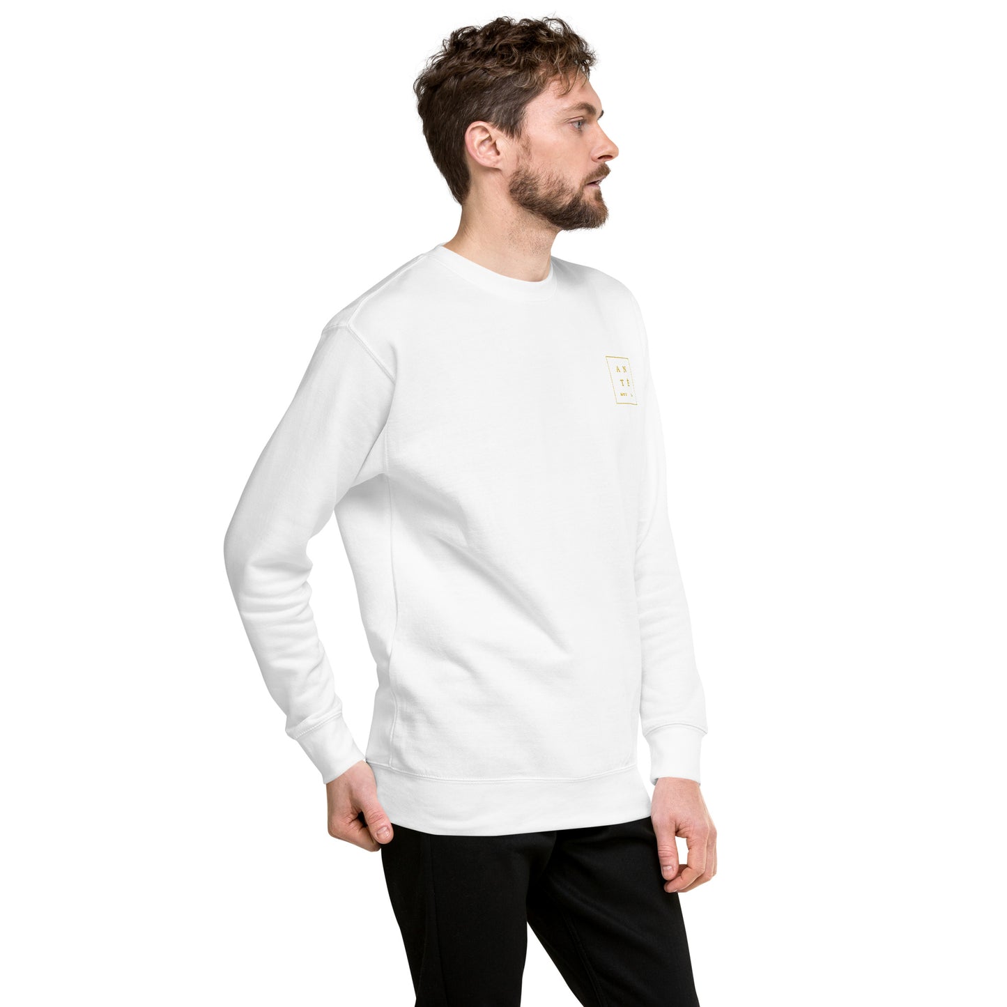 "Ante Meridiem" Premium Sweatshirt With Embroidery